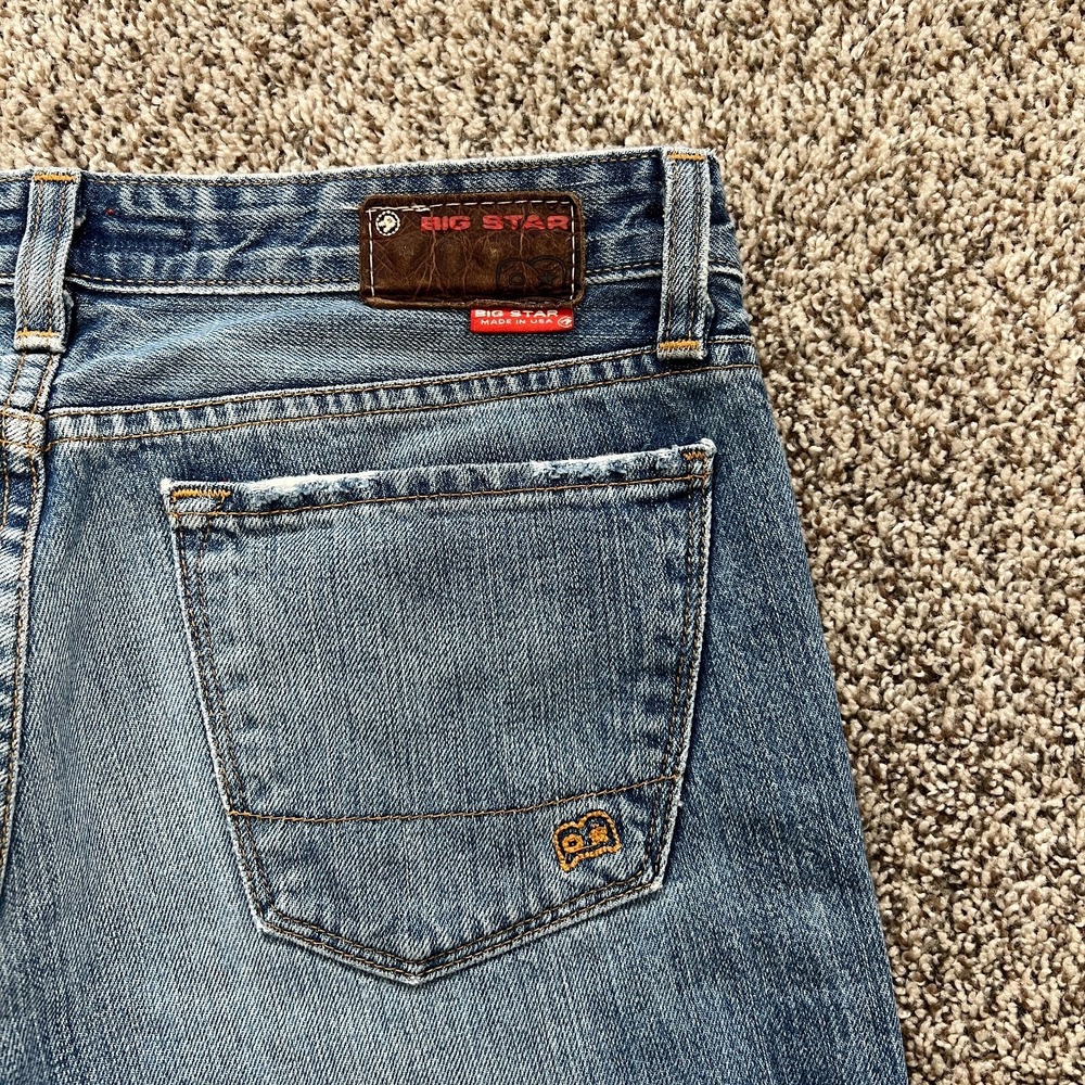 VTG Big Star Womens 30R Boot Cut Low Rise Blue Jeans Made in USA 100% Cotton